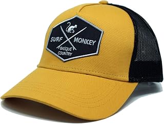 Trucker Men's Semi Curved Visor - One Size - 5 Panels - Adjustable by Ruler Plastic Retro Snapback - Surfing the Basque Country