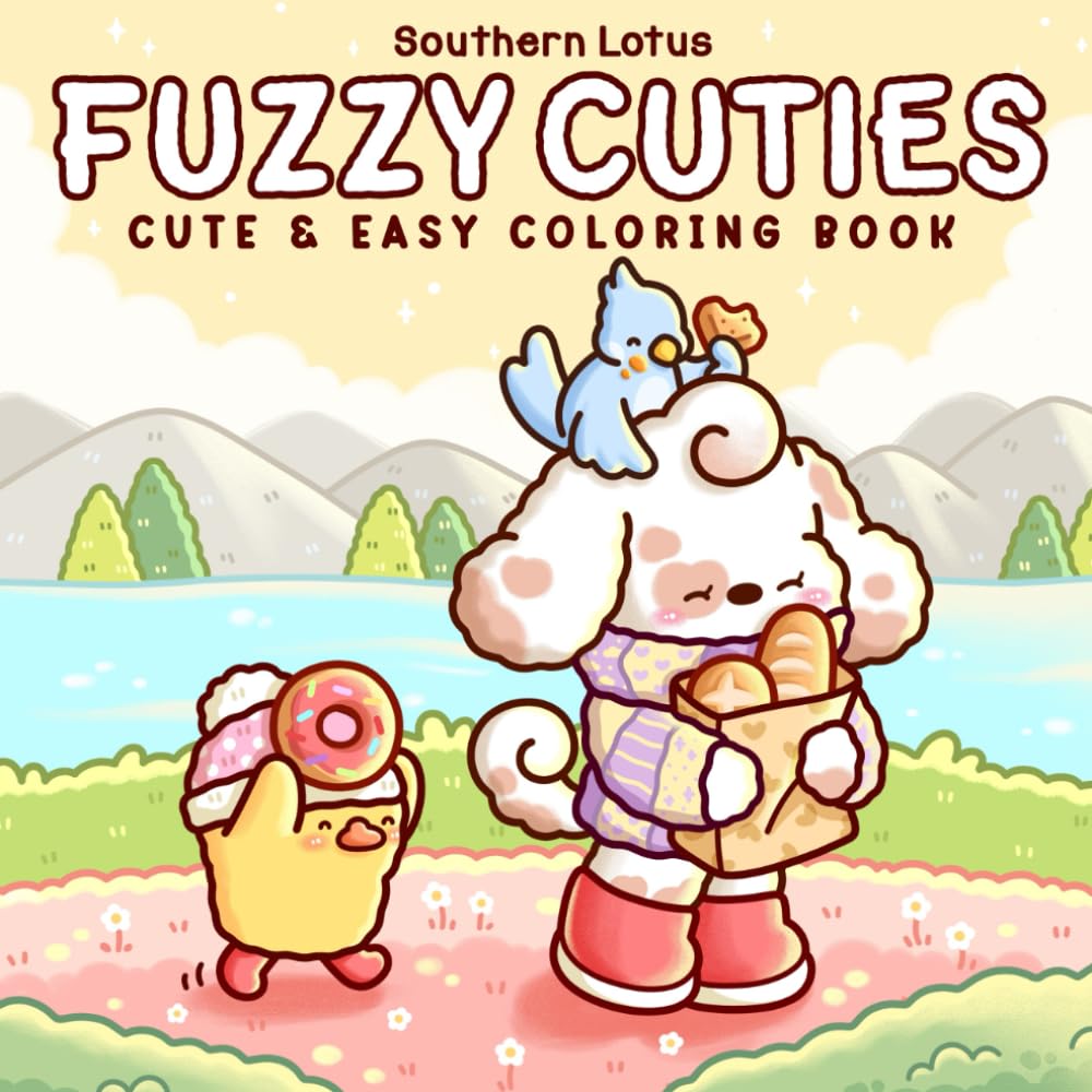 Fuzzy Cuties: Coloring Book for Adults and Teens Featuring Little Fuzzy Animals 