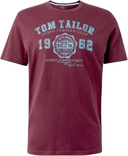 Tom Tailor Logo - T-shirt - Asymmetrical - Printed - Short Sleeve - Men