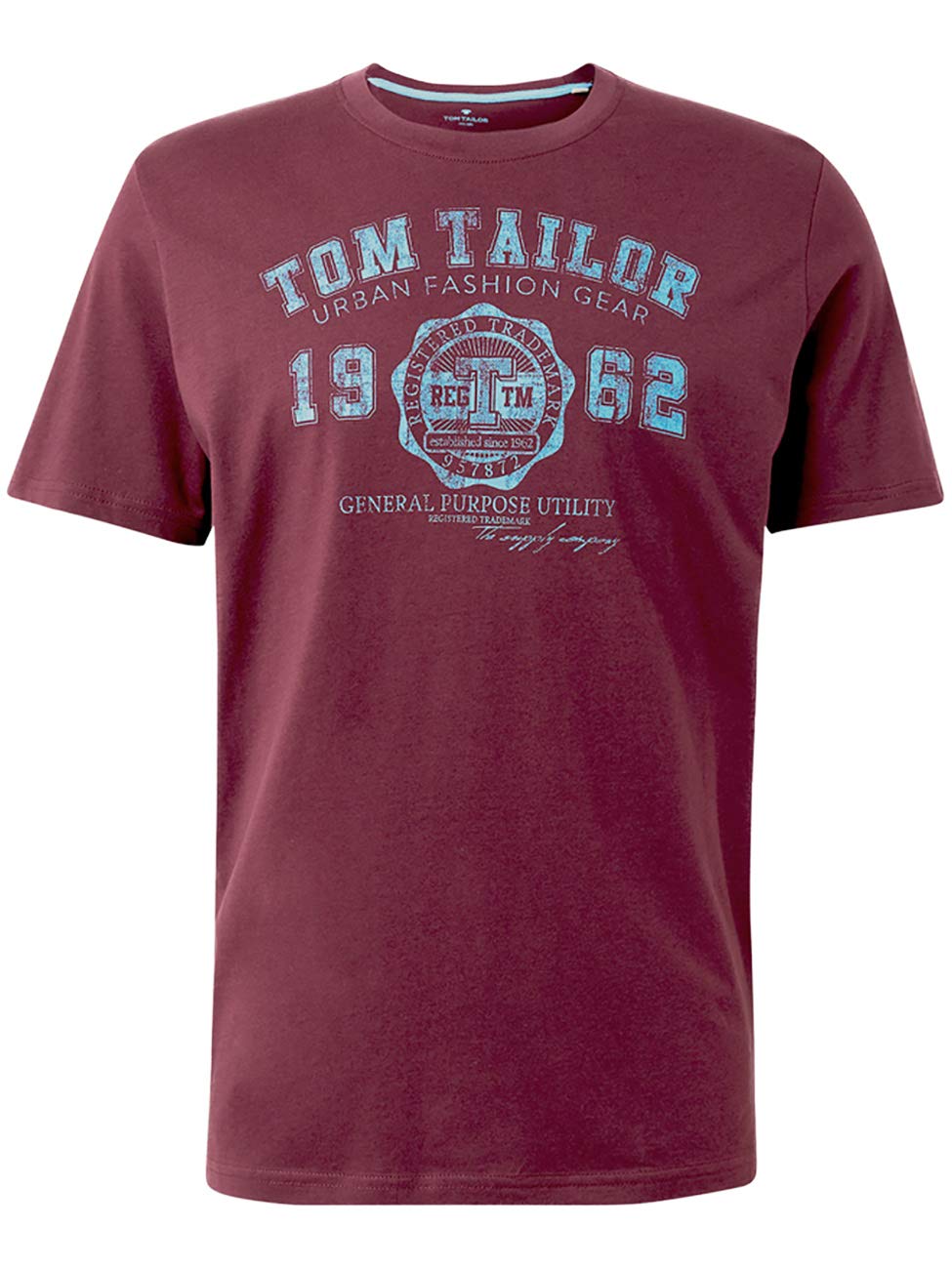 Tom Tailor Logo - T-shirt - Asymmetrical - Printed - Short Sleeve - Men