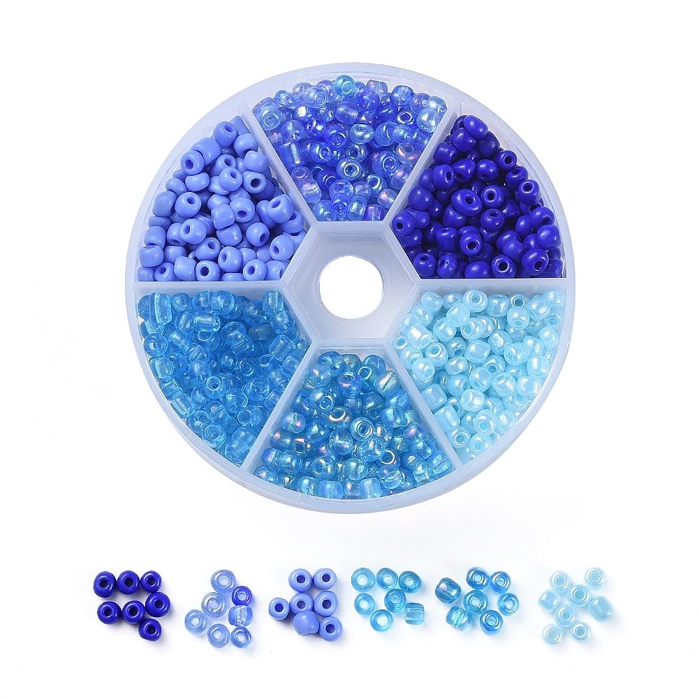 600 Beads/Box 6/0 Small Round Glass Beads 4mm for Jewelry Making, Clear Glass Sp