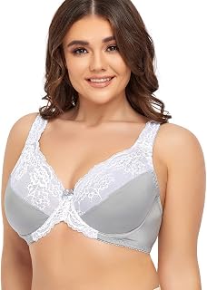 Ayigedu UK Ladies Super Plus Size Full Coverage Bra Non Padded Underwire Minimizer Bras