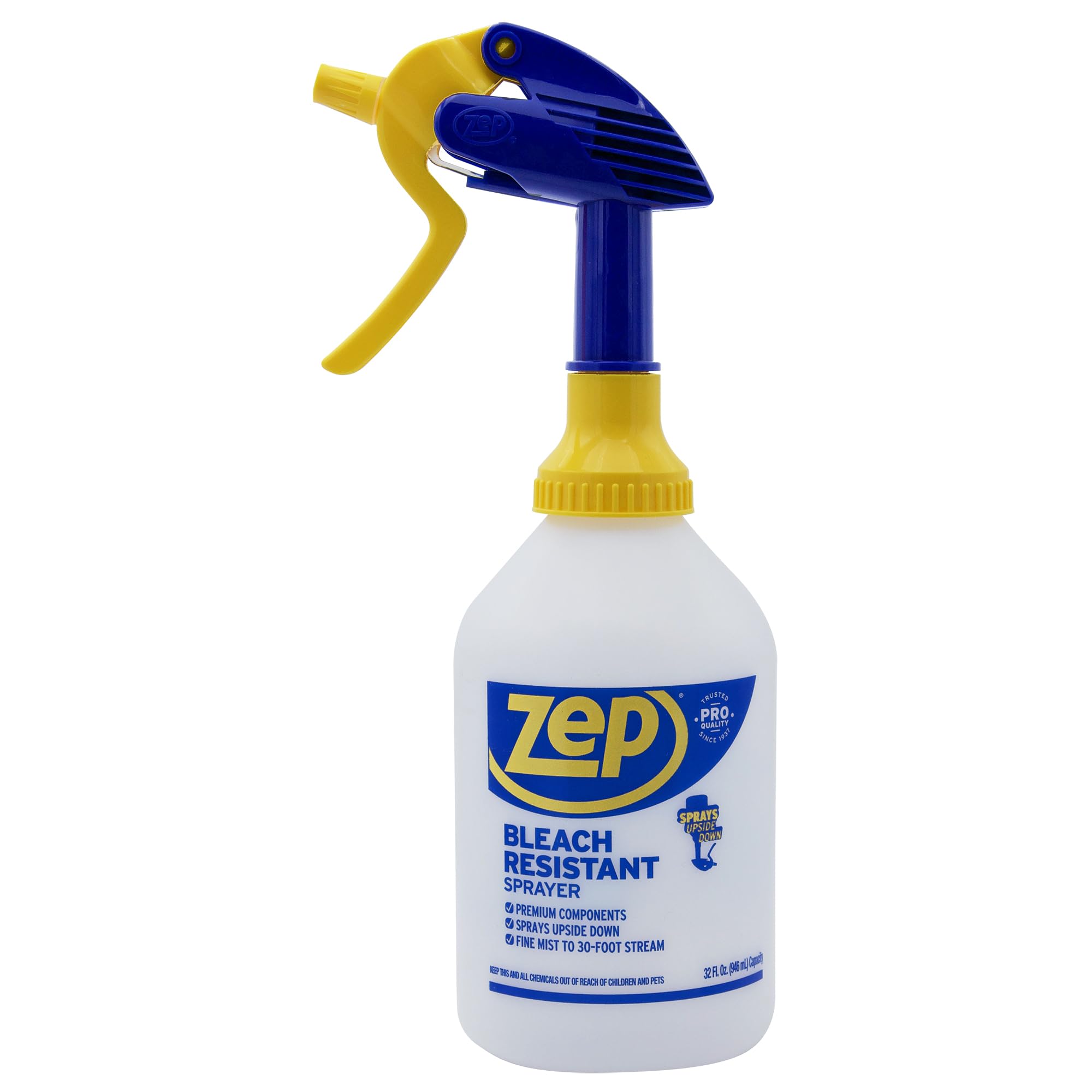 Zep New Bleach Resistant Professional Sprayer 2.0 Bottle 32 Ounces - 30 Foot Spr