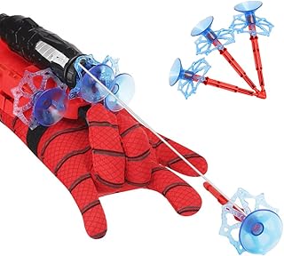 Xohny Spider Web Shooters with Glove for Kids Cosplay Party Favor | Superheroes Wrist Launcher Toy, Halloween Party Supplies, Christmas Stocking Stuffers, Birthday Gift for Boys Girls