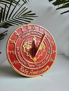 Anniversary Sundial Gift for 40th Ruby Wedding Anniversary Great Gift Idea for Him, Her Parents Or Couples Home Decor Or Garden 8 Inch