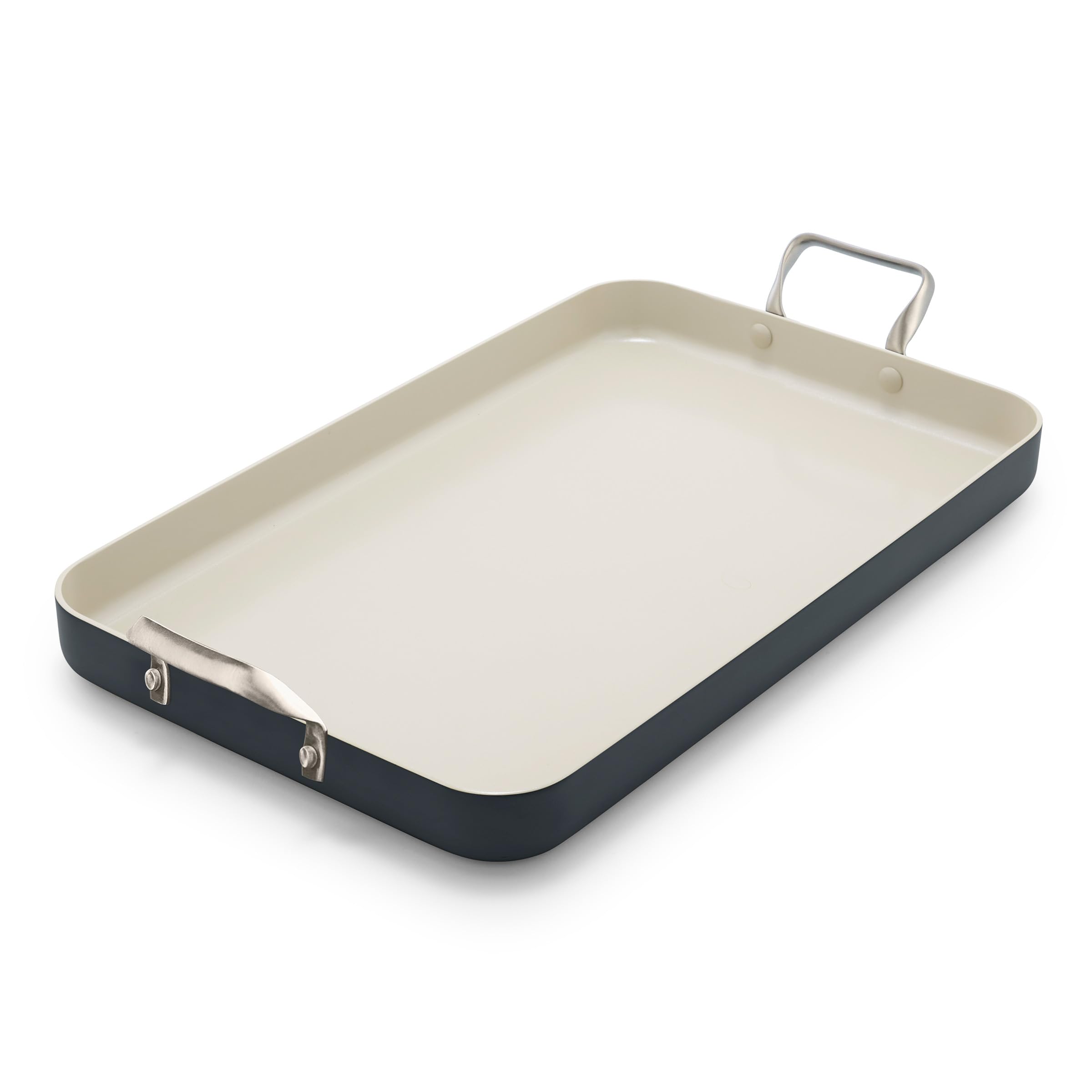 GreenPan 18" x 11" Ceramic Nonstick Double Burner Griddle Pan, Black