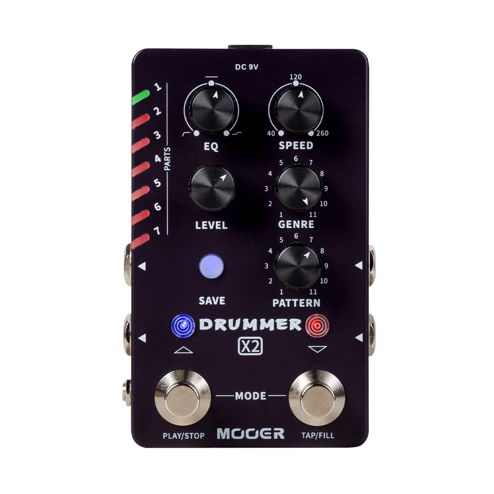 MOOER Drum Machine Guitar Pedal with 121 Drum Grooves 11 Music Styles 7 Rhythm S
