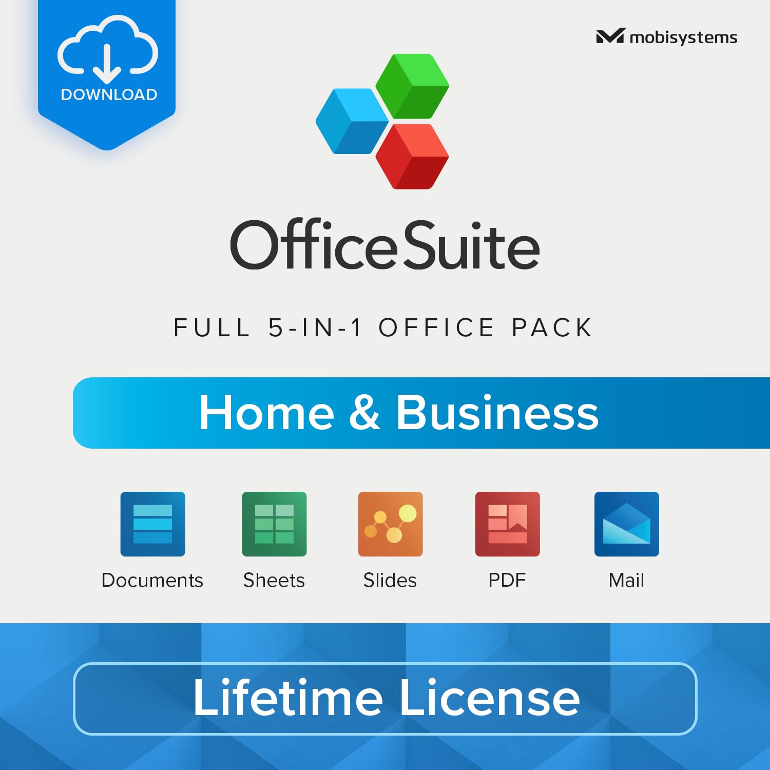 OfficeSuite Home & Business 5 in 1 Office Pack Documents, Sheets, Slides, PDF, M