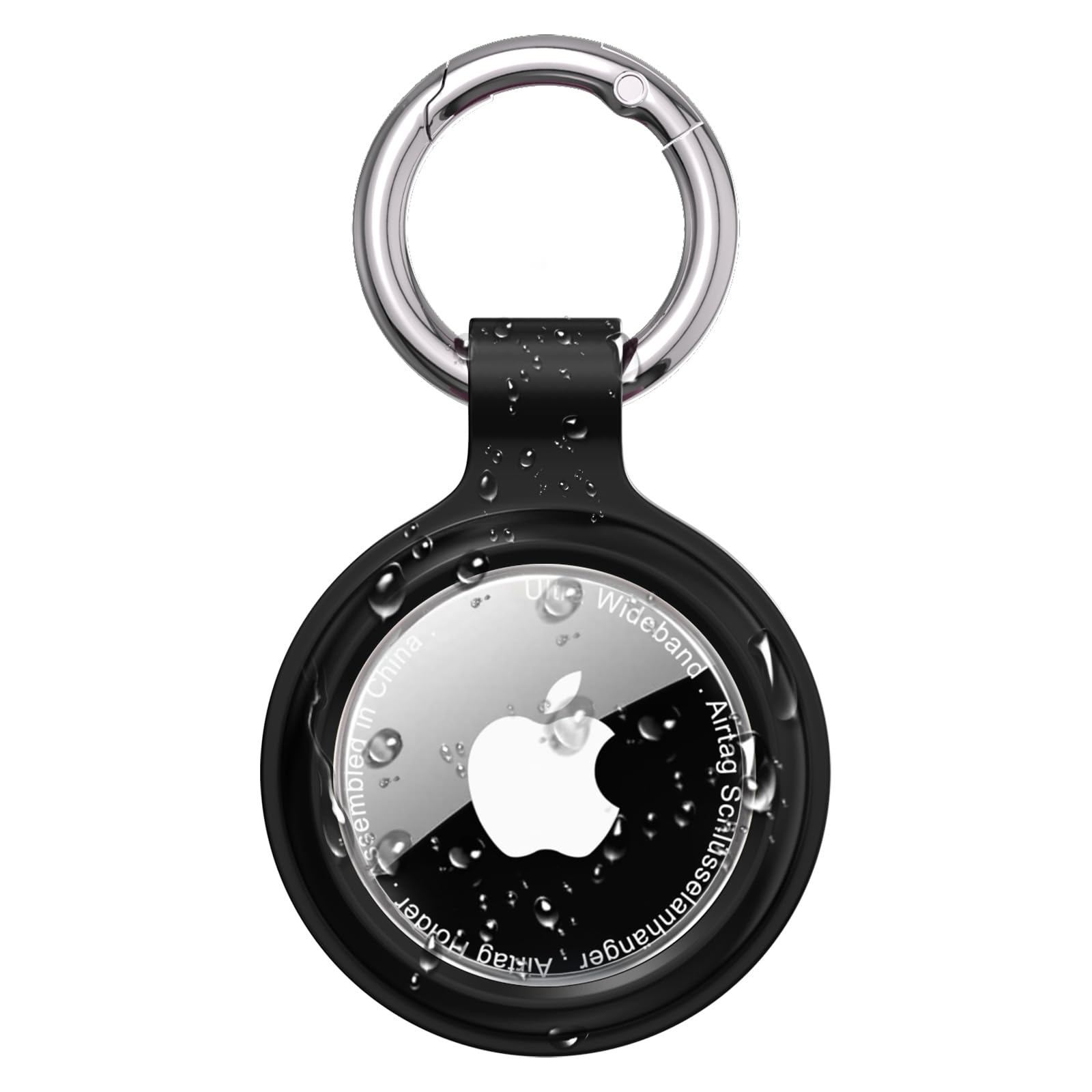 PESTON AirTag Holder Keyring, IP67 Waterproof Case for Apple AirTag 1 & 2 | Clea