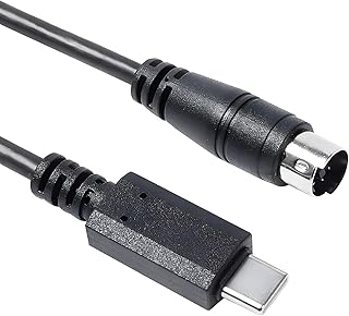 USB-C to Mini-Din 7 Pin Male Cable for IK Multimedia iRig Series, Compatible with HD, HD-A, Keys I/O 25, I/O49, MIDI 2, Pro, Pro Duo, Pro Duo I/O, Pro I/O, Stream,Stream Pro (USB-C to Min Din, 6FT)