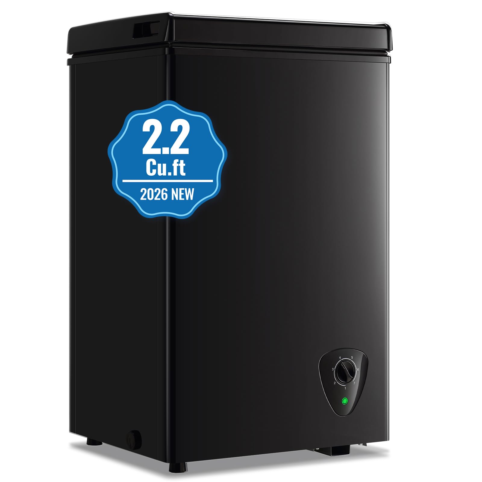 TACOOL 2.2 Cu.Ft Small Deep Freezer Chest Freezer 7-Level Temperature Black | Su