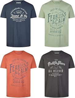 riverso RivLeon Men's Cotton Regular Fit T-Shirt, Set of 4, Crew Neck