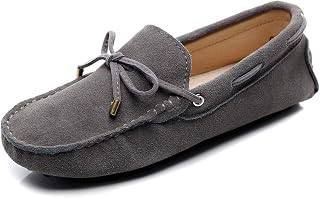Women's Classic Suede/Fabric Bow Tie Penny Loafers Comfort Handmade Slipper Moccasins