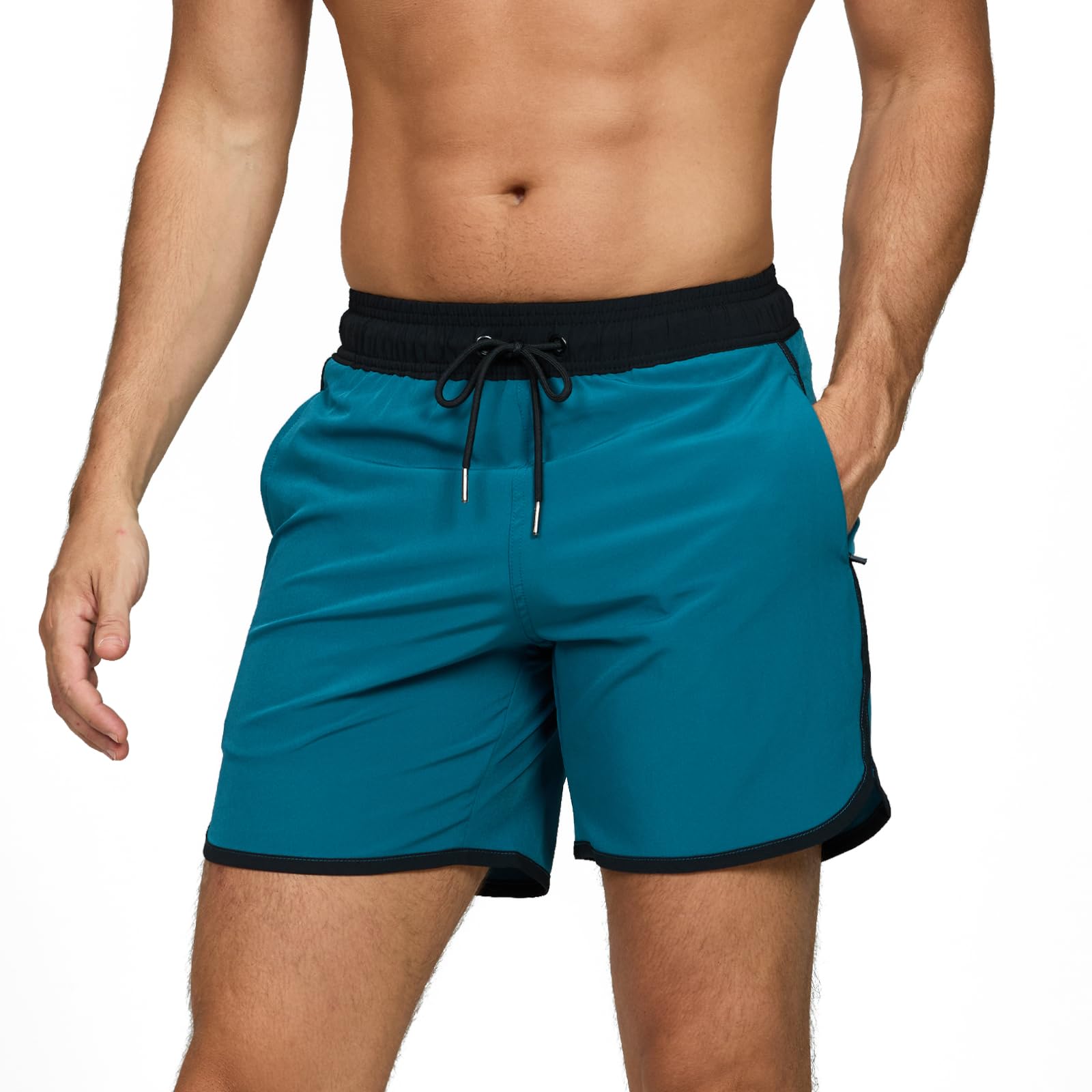 Badeshorts Herren Badehose Männer Schwimmshorts Retro Bademode Surf Sport Shorts