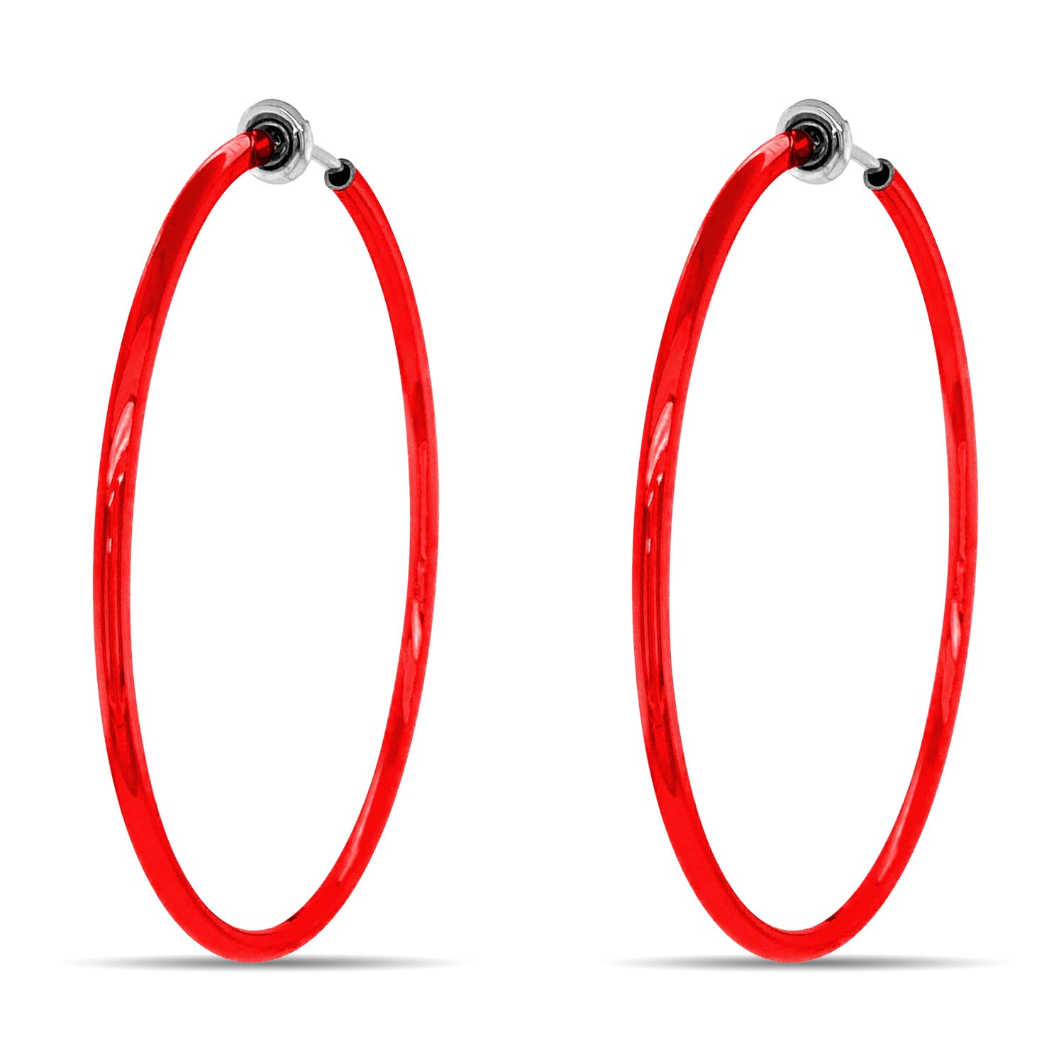 Clip On Spring Hoop Earrings for Non-Pierced Ears