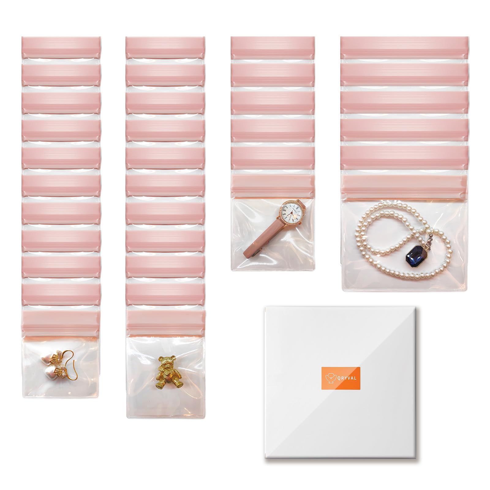30 PCS Anti Tarnish Jewelry Bags for Travel and Storage, Small Clear EVA Pouches