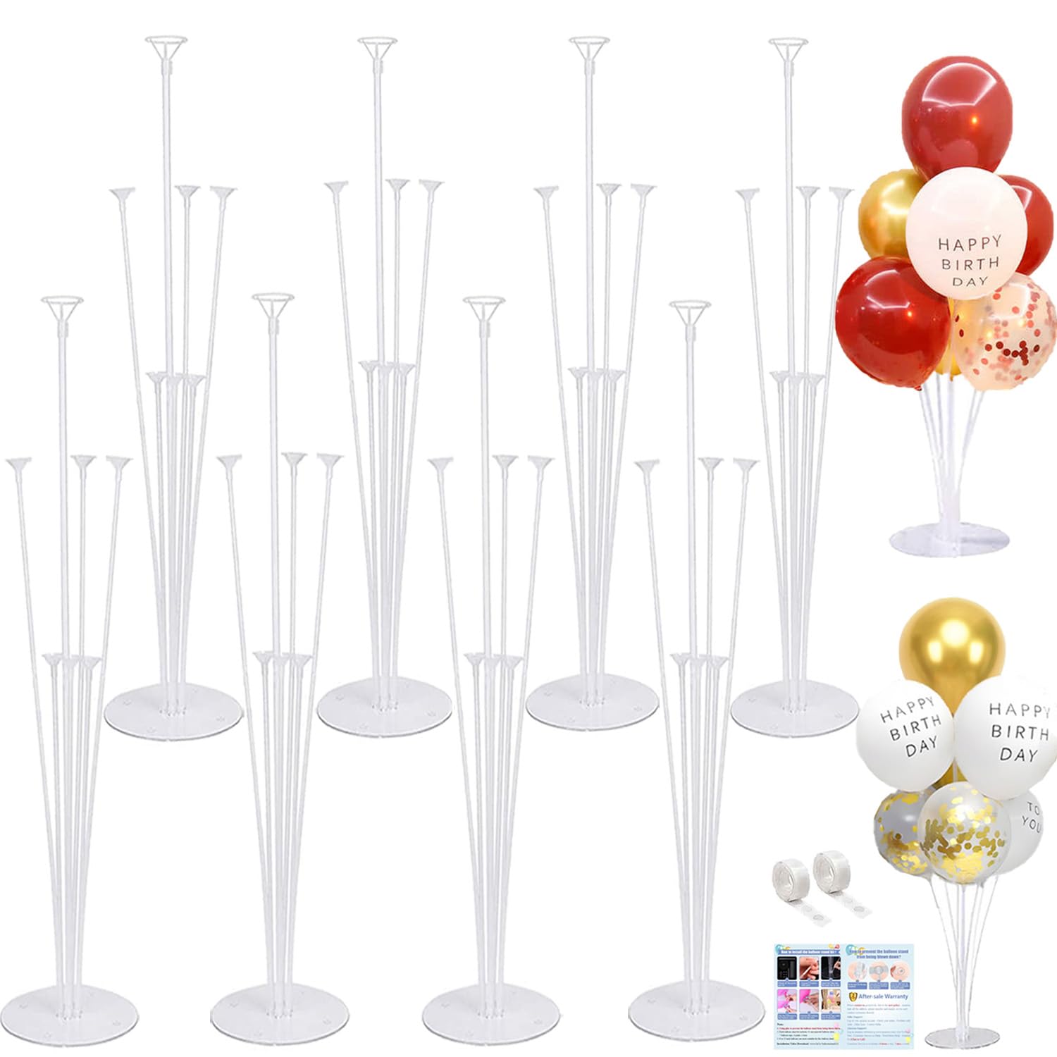 8 Pack Balloon Stand Kit For Table, Balloon Sticks with Bases | Table Balloon Ce