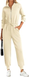 PRETTYGARDEN Tute a maniche lunghe per le donne casual 2025 autunno moda zip up pantaloni pagliaccetti tute un pezzo tute abiti da viaggio