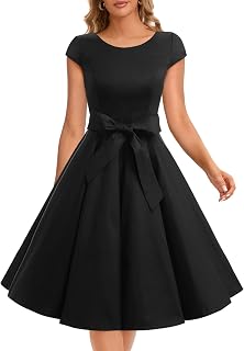 Dressystar Vintage Solid Color Polka Dot 1950s Cap Sleeves Prom Dresses