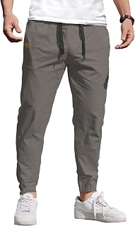 COOFANDY Men's Cargo Pants Sweatpants Elastic Waist with Pockets