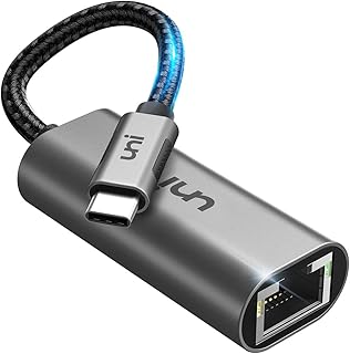 uni USB C to Ethernet Adapter 1Gbps, Driver Free RJ45 to USB C for Laptop | Type-C Gigabit Ethernet, LAN Network Adapter, Thunderbolt 3/4 for MacBook Pro/Air, iPhone 17 Pro/Max, Dell XPS, Galaxy S8-S24