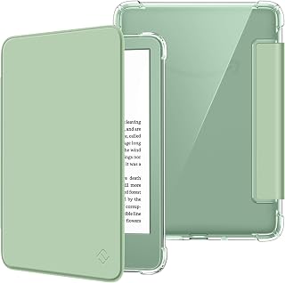 FINTIE Slim Case for 6" Kindle 11th Gen 2024/2022, Agave Green | Ultra Clear Soft Flexible TPU Back Cover, Light Shell, with Auto Wake/Sleep, for Kindle 2024/2022 11th Gen