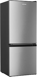 Upstreman 7.1 Cu.Ft Refrigerator with Bottom Freezer, Apartment Fridge | Energy-efficient, Large Capacity, Adjustable Thermostat, Refrigerator for Apartment, Kitchen, Dorm, Silver, BM71