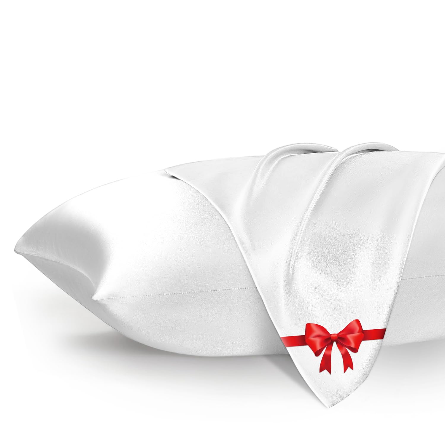 mikimini Satin Pillowcase with Zipper, 100% Soft akin Silk Pillowcase 20x36 Inch
