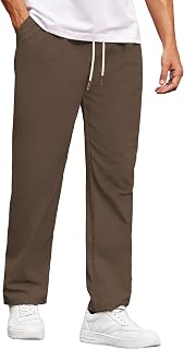 COOFANDY Men's Casual Chino Pants Drawstring Elastic Waist Relaxed Fit Pant