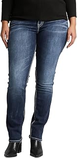 Silver Jeans Co. Women's Plus Size Suki Mid Rise Straight Leg Jeans Jeans