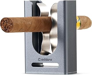 CADDURA Magnetic Cigar Holder for Golf Cart with Strap, 30-60 Ring Gauge | Strong magnetic hold for one-handed access, with polished heat-resistant clips, an adjustable strap, and a tabletop base.