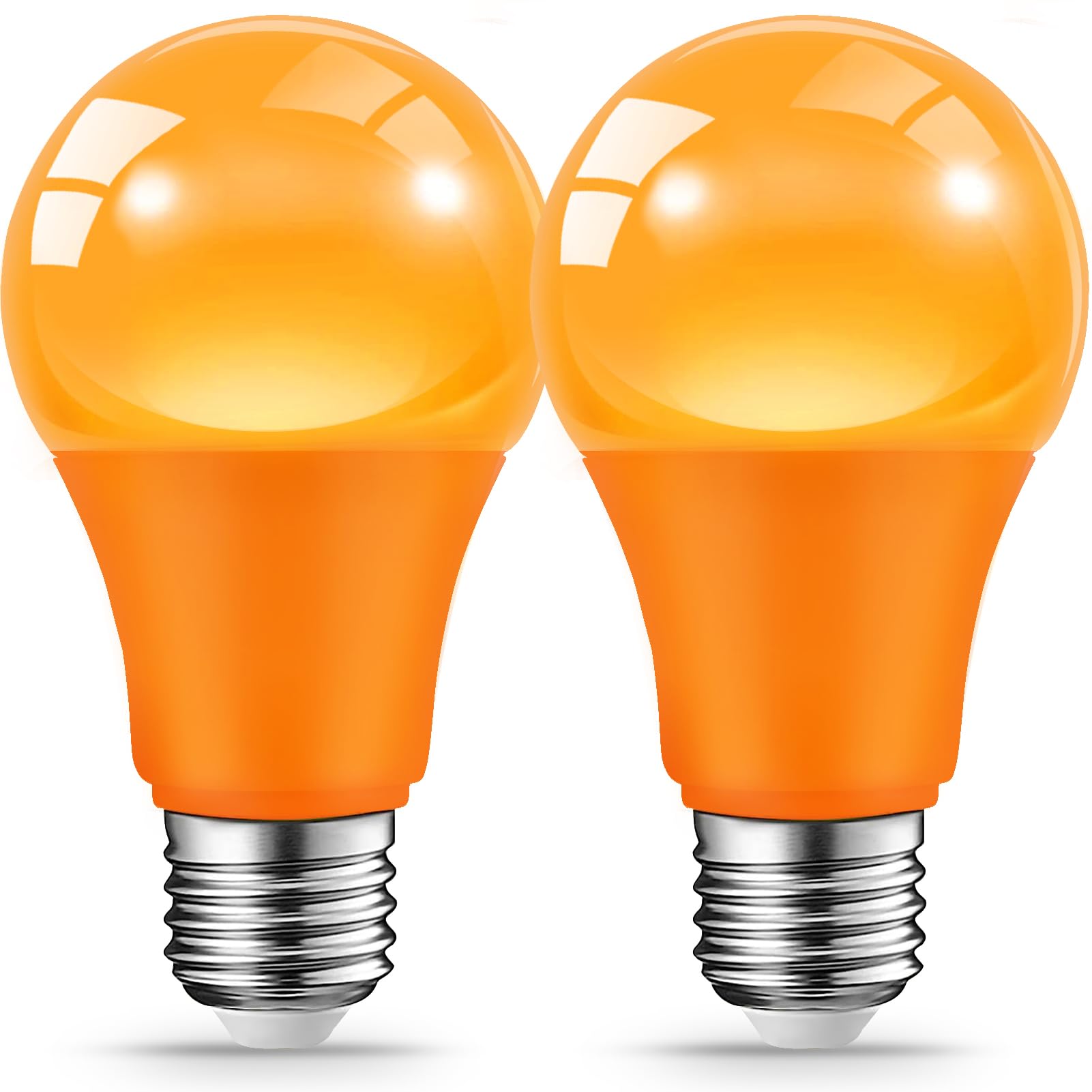 JAHEKS Orange Light Bulbs for Outdoor Porch, 9W(60W Equivalent) E26 Base LED Ora
