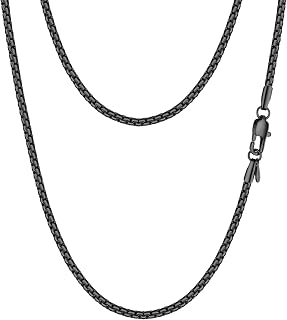 316L Stainless Steel Round Link Chain for Men, Black/18K Gold Plated, 4mm/6mm Chain Necklace, 18/20/22/24/26/28/30 inch