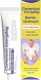 Metanium Everyday Barrier Ointment, Nappy Rash Protection, 40g Tube | Defends against skin irritants, fragrance and lanolin-free formula, suitable for daily diaper changes
