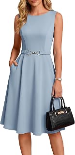 GRACE KARIN Work Business Midi Flowy Sleeveless Dresses for Women