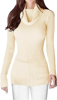 V28 Women's Sleeveless Ribbed High Neck Turtleneck Stretch Knit Sweater