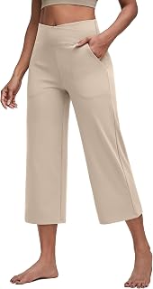 G4Free woman capri pants with pockets waist cross leg