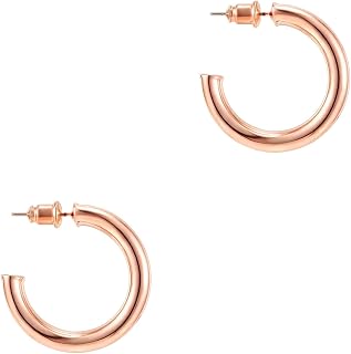 PAVOI 14K Gold Plated Lightweight Hoop Earrings for Women, Infinity Hoops