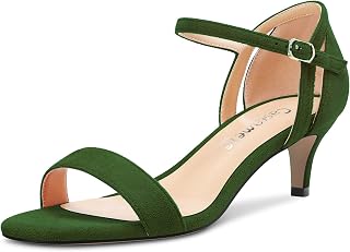 Castamere Women's Mid Heel Open Toe Strappy Ankle Sandals Wedding Dance 5 CM Heels