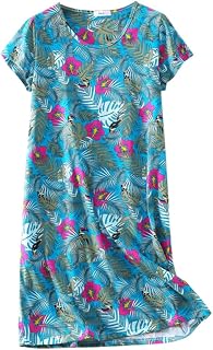 Ladies Cute Large Size Cotton Blend Short Sleeve Round Neck Pyjamas