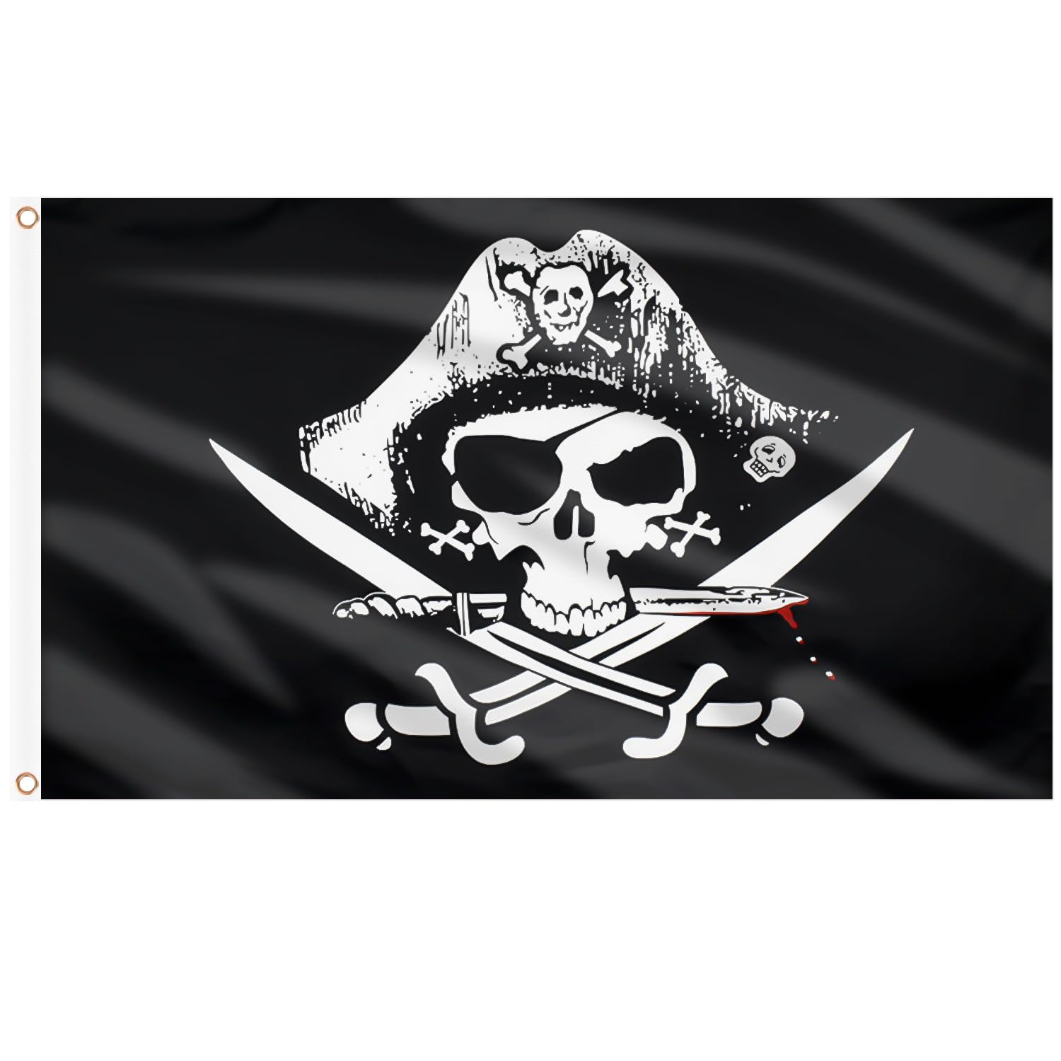 AhfuLife Pirate Flag for Outside 3x5 Ft, Cross Knife Pirate Flag, Jolly Roger Fl