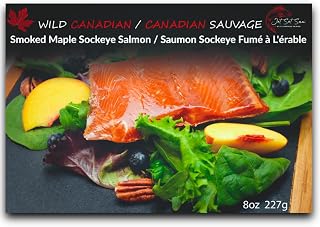 Smoked Sockeye Salmon with Maple Syrup Wild Caught Canadian Pacific Fish Filet Ready To Eat