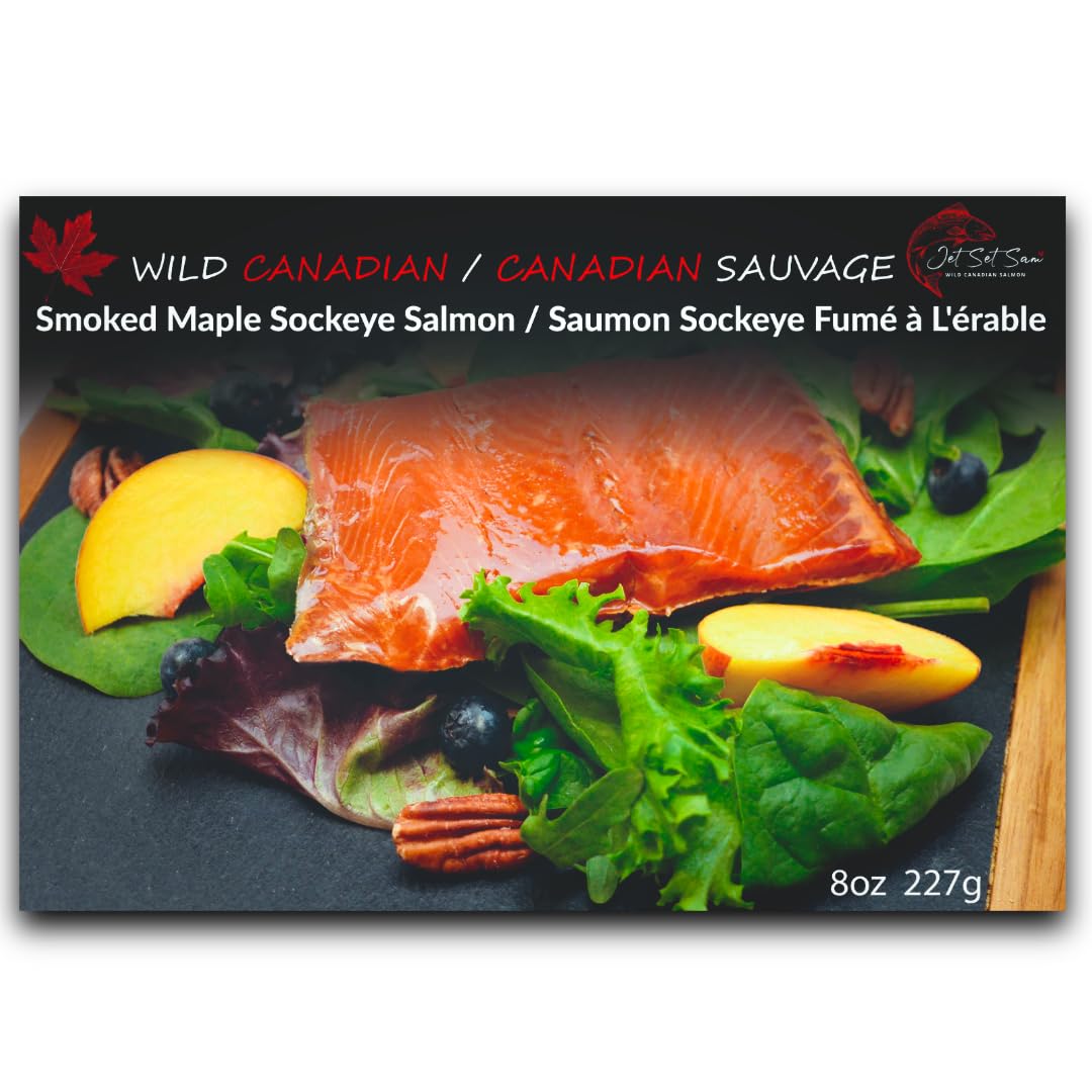 Smoked Sockeye Salmon with Maple Syrup Wild Caught Canadian Pacific Fish Filet R