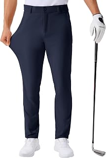 QPNGRP Men's Golf Pants 30"/32"/34" Inseam Lightweight Stretch Work Dress Pants
