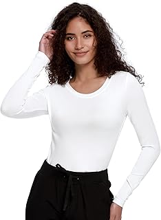 COZYFIT Underscrub Long Sleeve Women, Scrubs Undershirts, Crew Neck | Butter Soft Fabric, Base Tee for Scrubs, Under-Uniform Layer, For Nurses, Clinics, Long Shifts, Workday Wear