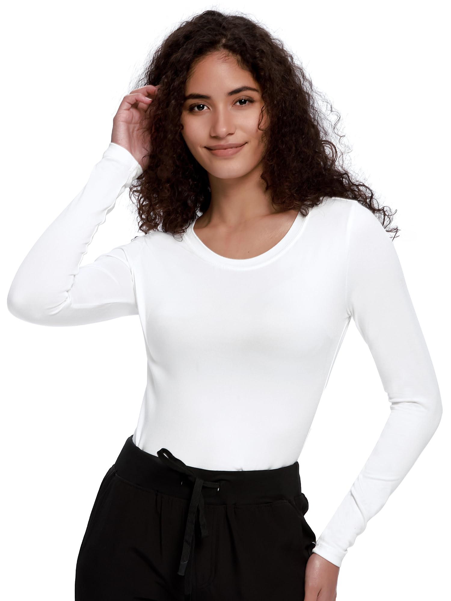 COZYFIT Underscrub Long Sleeve Women, Scrubs Undershirts, Crew Neck | Butter Sof