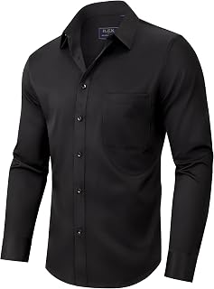 siliteelon Hemd Herren Langarm Regular Fit Stretch Businesshemd mit Tasche