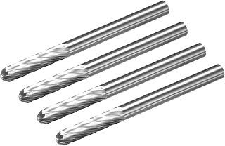Tungsten Carbide Rotary Files 1/8" Shank Single Cut Cylindrical Radius with Cylinder End 3mm Diameter for Grinder and Drill Hard Alloy Steel Carving