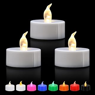 ERTYUI 12/24/50/100/200 Pack LED Tea Lights, Warm White Light | for Decoration