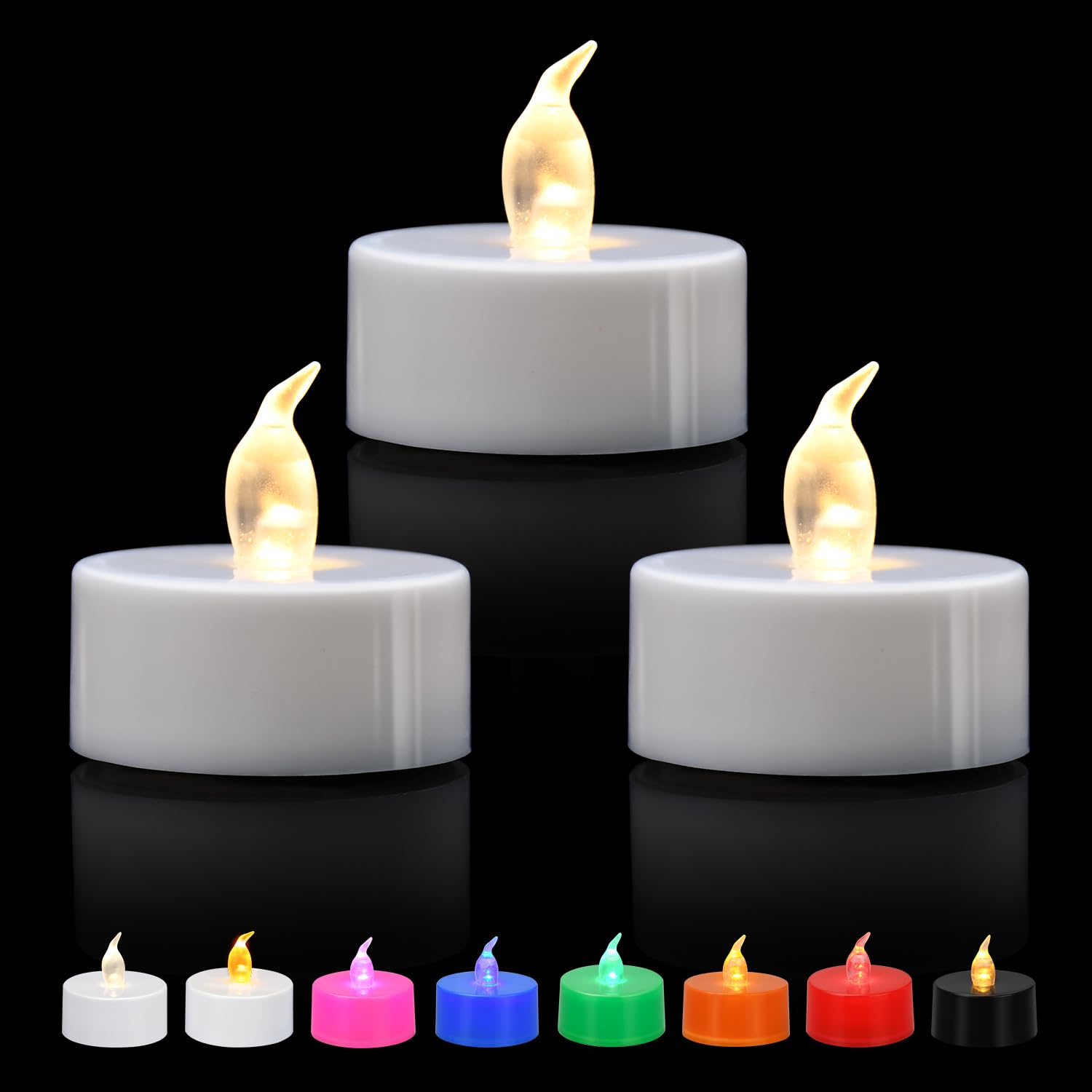ERTYUI 12/24/50/100/200 Pack LED Tea Lights, Warm White Light | for Decoration